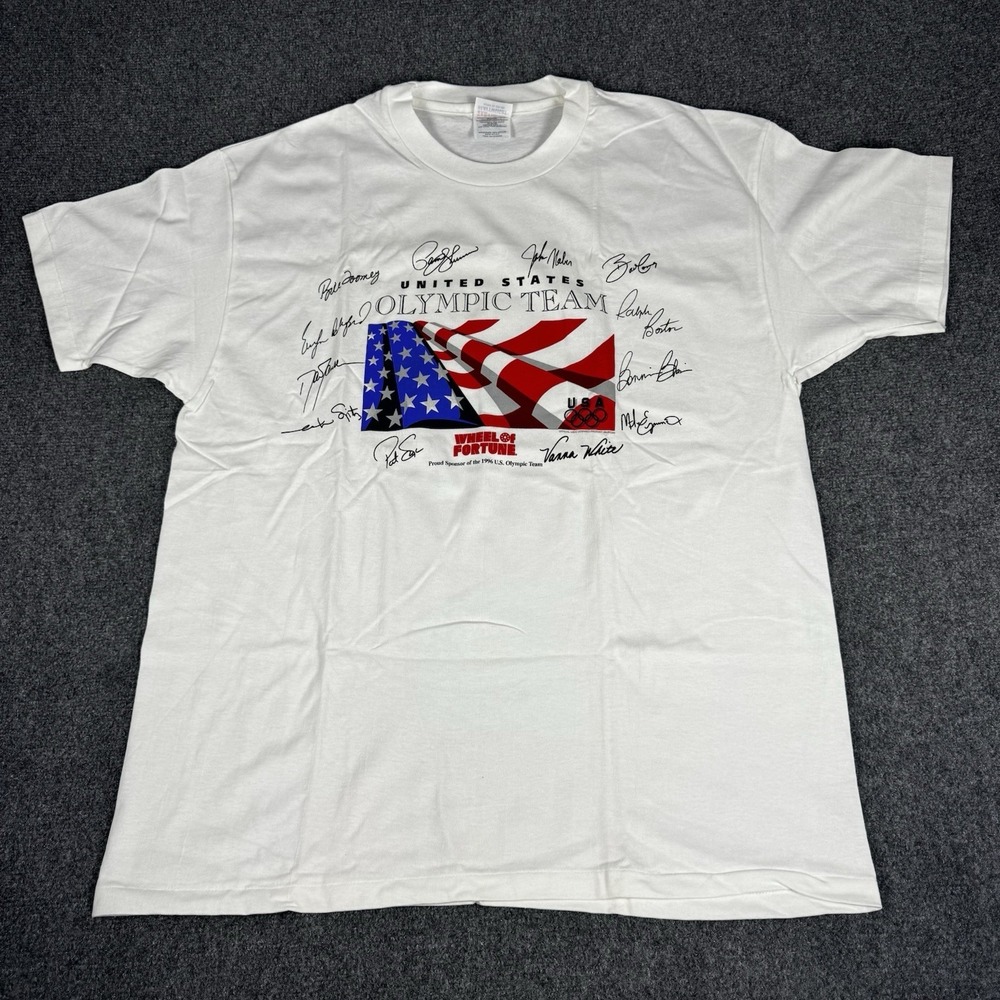 Vintage‎  1996 USA Olympic Team Wheel Of Fortune Promo T-Shirt Men's Size XL